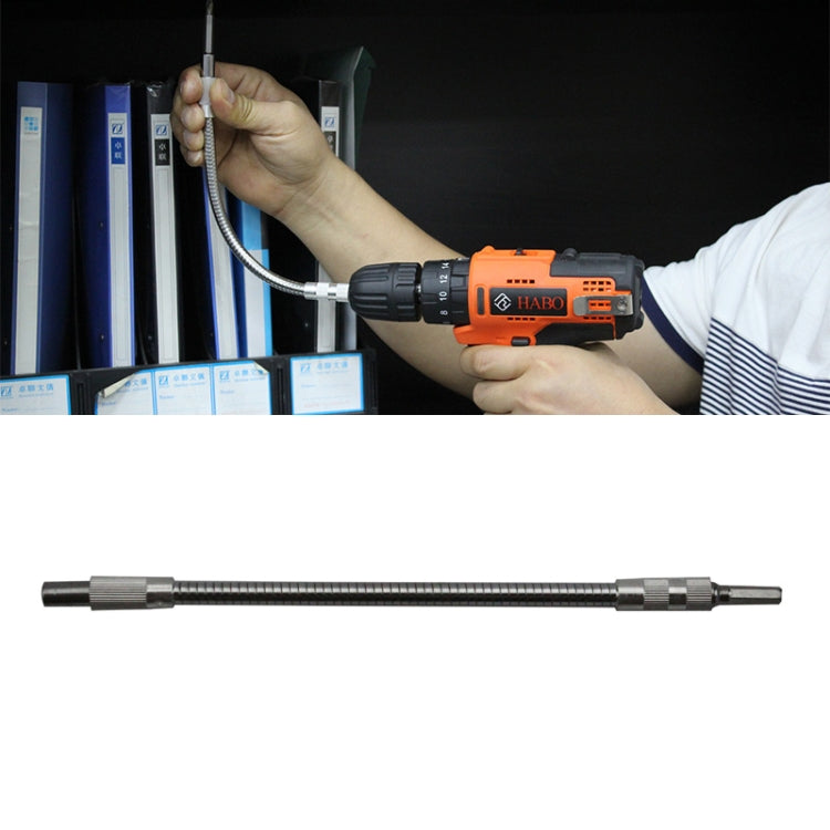 金屬充電式電鑽電動螺絲起子專用柔性軸扭力鑽桿，長度：24.5cm，長度：24.5cm