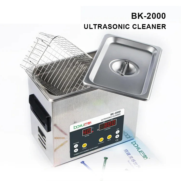 BAKU BK-2000 120W 3.36L LCD 顯示加熱超聲波清洗機，帶籃子，AC 220V，EU 插頭，BK-2000 120W 3.36L 220V