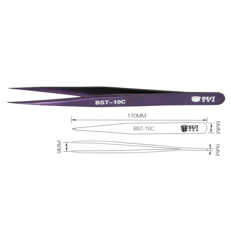 BEST BST-10C 超細尖彩色眉毛鑷子，BST-10C