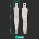 楔形塞尺間隙15-30mm不鏽鋼尺檢測錐形規公制英制測量工具，15-30mm公制英制