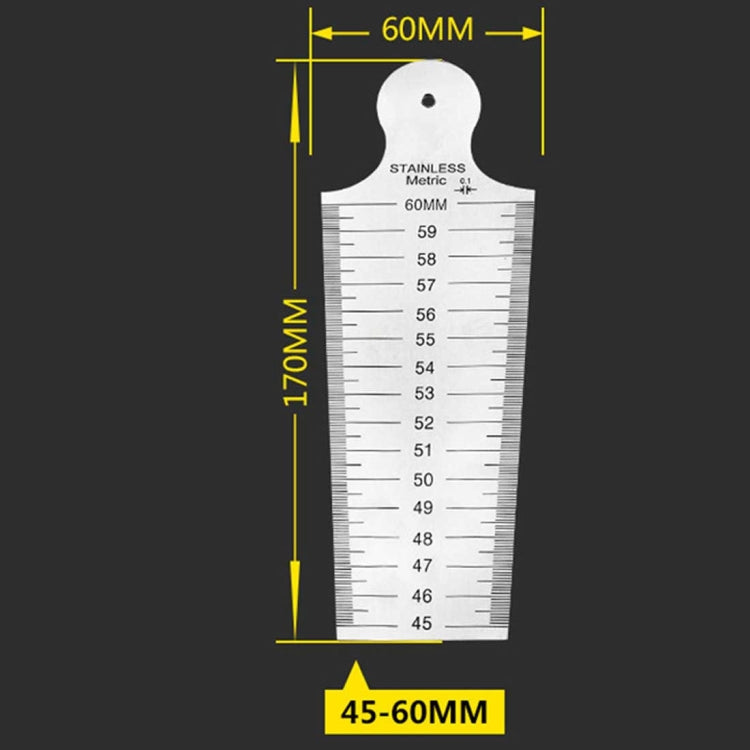 楔形塞尺間隙45-60mm不鏽鋼尺檢測錐形規公制英制測量工具，45-60mm公制英制