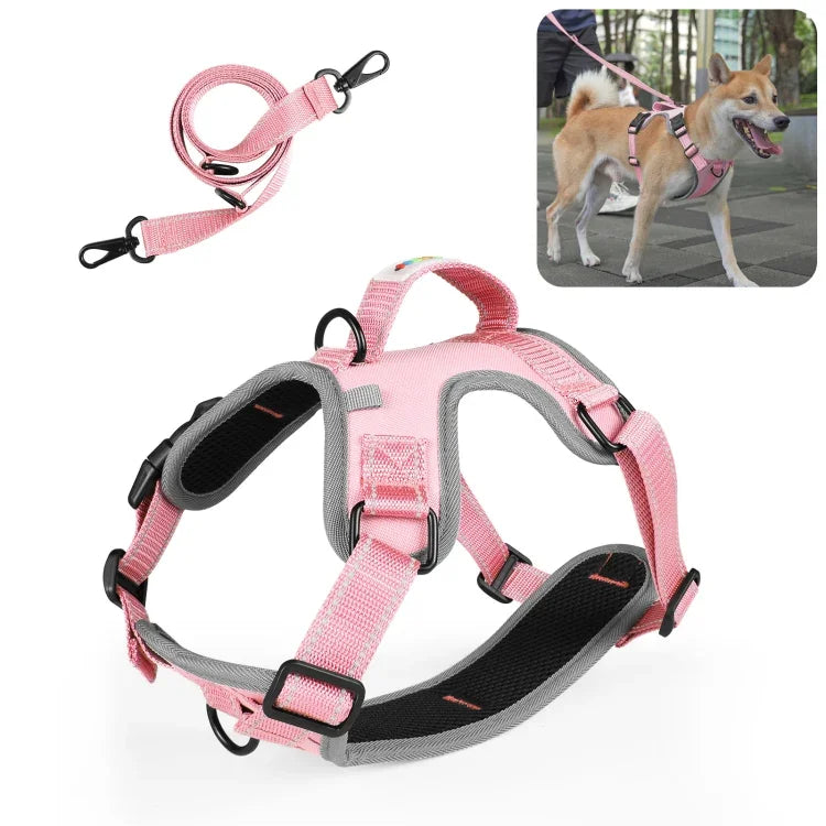 FunAdd トラクションロープ 反射通気性ナイロンペットベスト 犬用ハーネス、サイズ：M、サイズ：M