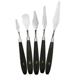 5 合 1 QST EXPRESS 藝術用品調色不鏽鋼刮刀，5 合 1（黑色）