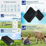 RF-V34 羊 牛 牲畜 IP67 防水 太陽能 GSM GPS WiFi 追蹤器，無固定底板，支援語音監控及防拆警報與 SOS，GPS WiFi 追蹤