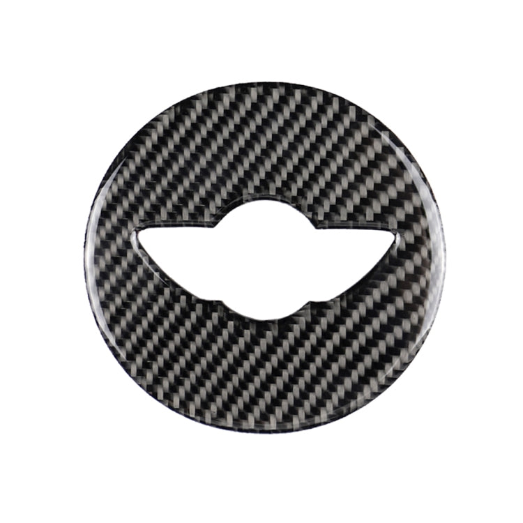 Car Steering Wheel F Chassis Logo Carbon Fiber Decorative Sticker for BMW Mini Cooper F55 / F56 / F60 / Countryman F60, For BMW MINI R56