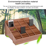 木製多格手機貼膜架桌面配件展示架，14格，尺寸：21x17x16厘米，14格，棕色