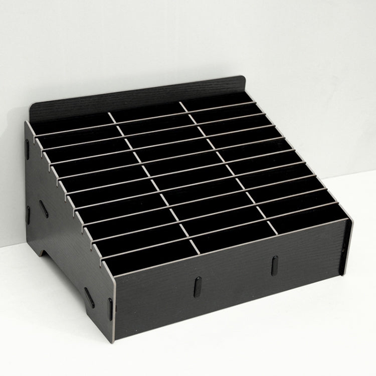木製多格手機貼膜架桌面展示架，30格，尺寸：31.5x23.5x18.5厘米，30格，黑色，30格，粉色，30格，綠色