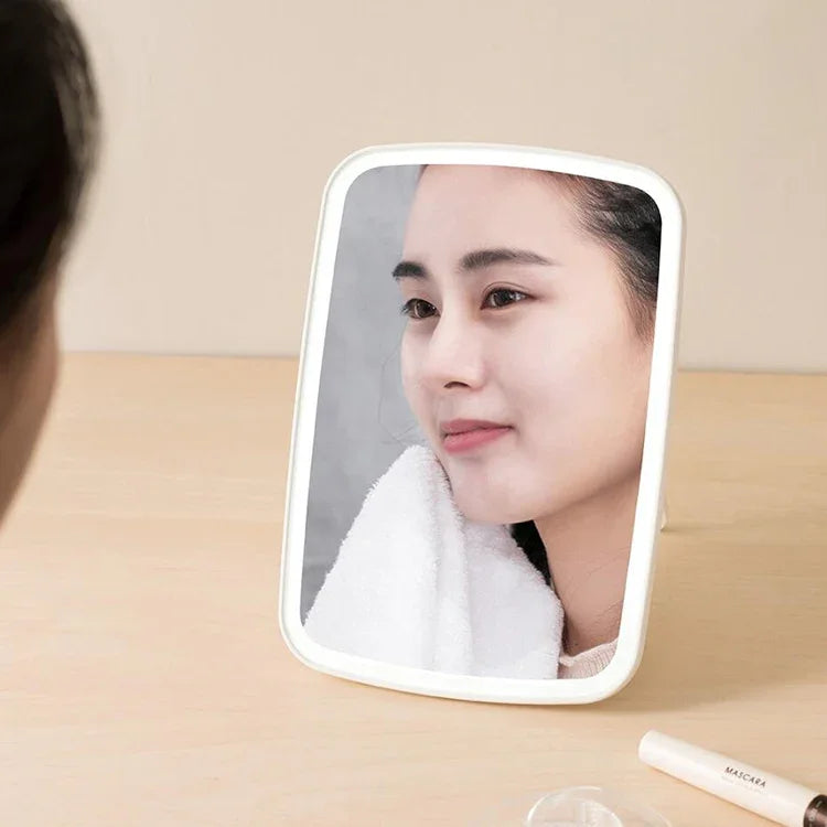 原廠小米有品 Jordan&Judy 帶 LED 燈化妝鏡便攜折疊美容梳妝鏡桌燈