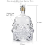 玻璃瓶酒壺醒酒器透明水晶伏特加酒壺禮品，容量：650毫升，玻璃瓶
