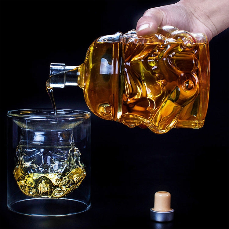 玻璃瓶酒壺醒酒器透明水晶伏特加酒壺禮品，容量：650毫升，玻璃瓶