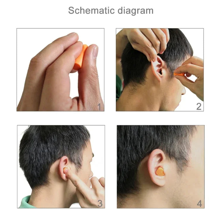 十對無毒橙色軟記憶泡棉睡眠用耳塞