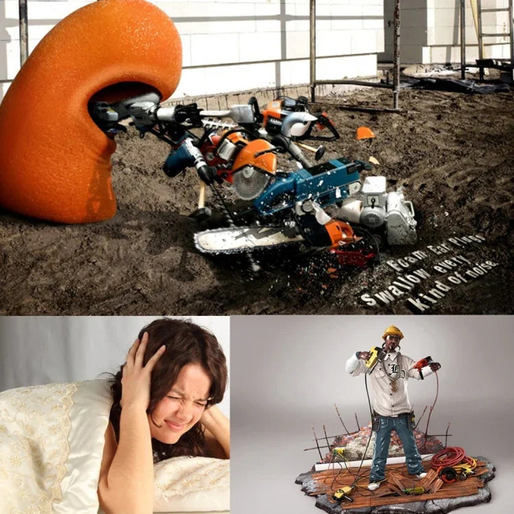 十對無毒橙色軟記憶泡棉睡眠用耳塞