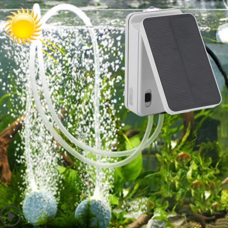 5V 可折疊水族箱魚缸太陽能氣泵增氧器，美規插頭，太陽能增氧器