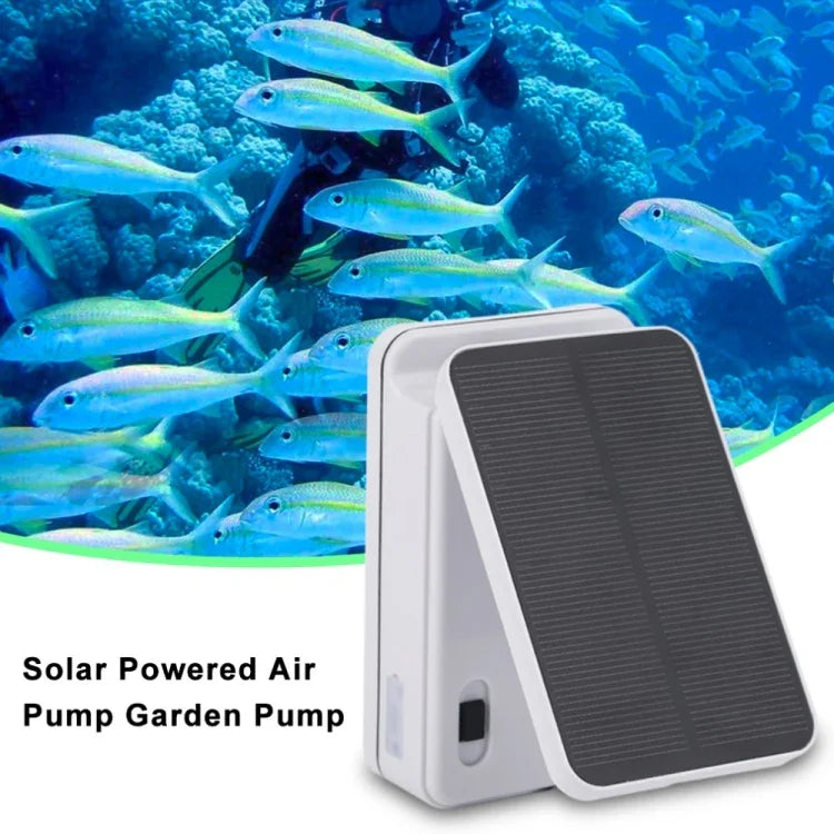 5V 可折疊水族箱魚缸太陽能氣泵增氧器，美規插頭，太陽能增氧器