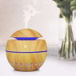 木紋USB鏤空加濕器七彩香薰燈自動酒精噴霧器帶遙控（天藍色），HC0372A，HC0372B，HC0372C，HC0372D，HC0372F，HC0372G，HC0372H，HC0372I，HC0372J，HC0372K