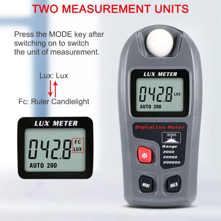 MT-30 LCD便攜式數字光照度計，適用工廠/學校/家庭多場合，量程：0.1-200,000勒克斯，MT-30