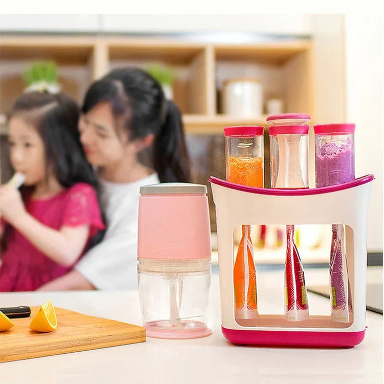 50個果泥擠壓袋食物分裝儲存袋，兼容HC14554食物分配器，儲存袋