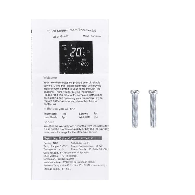 BHT-2001 3A負載水加熱型LCD數字加熱室溫控器，顯示時鐘/溫度/時間/星期/加熱等，BHT-2001 3A（黑色）
