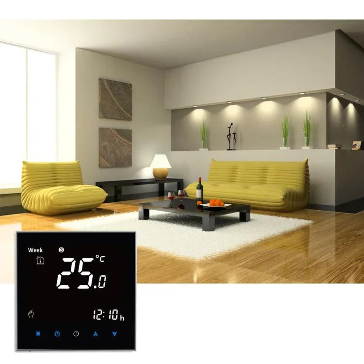 BHT-2001 3A負載水加熱型LCD數字加熱室溫控器，顯示時鐘/溫度/時間/星期/加熱等，BHT-2001 3A（黑色）