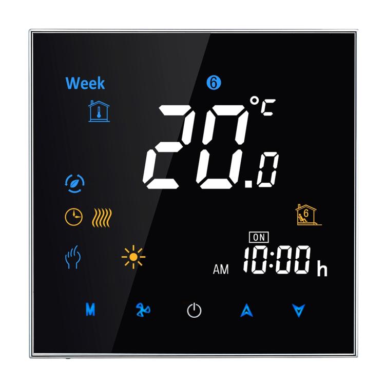 BHT-3001 16A 負載電子加熱型 LCD 數字加熱室溫恆溫器帶感應器，顯示時鐘／溫度／時間／星期／加熱等，BHT-3001 16A（黑色），BHT-3001 16A（白色）