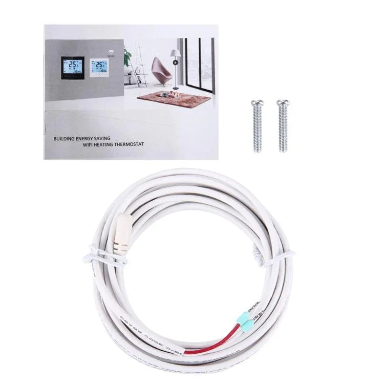 BHT-1000-GB-WIFI 16A負載電子加熱型觸控LCD數字WiFi加熱室溫控器帶感應器，顯示時鐘/溫度/時段/時間/星期/加熱等，BHT-1000 16A（黑色），BHT-1000 16A（白色）