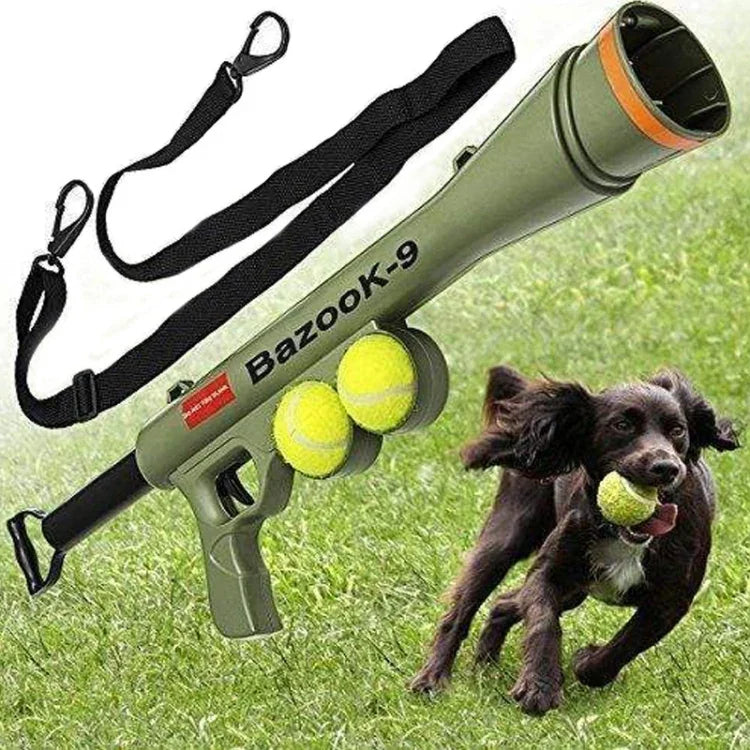 寵物狗用品玩具訓練發射器 遙控速度瞄準網球發射器，尺寸：52*19*9cm，網球發射器