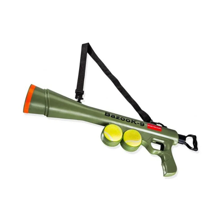 寵物狗用品玩具訓練發射器 遙控速度瞄準網球發射器，尺寸：52*19*9cm，網球發射器