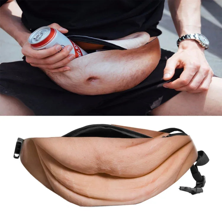 Creative Funny Anti-harassment Artificial Belly Shape Outdoor Bags, Multifunctional Portable Unisex Sports Belly Waist Bag, HC0879A, HC0879B, HC0879C, HC0879D, HC0879E, HC0879F