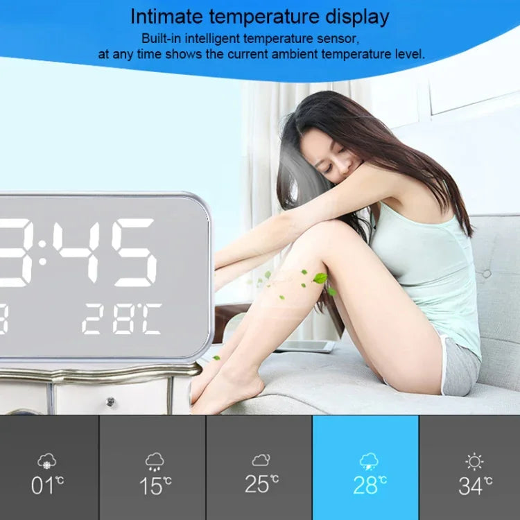 Multi-functional Large Screen LED Digital Music Alarm Clock with Time / Week / Temperature / Calendar Display & Remote Control, DC 5V, Music Alarm Clock
