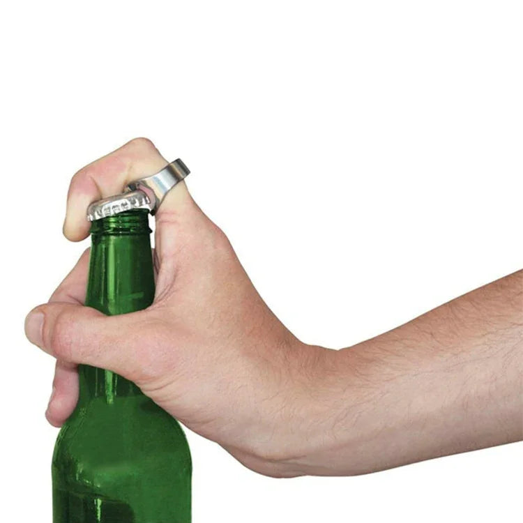 10個戒指式金屬啤酒瓶及罐開瓶器，內徑：2.2公分，10個戒指式