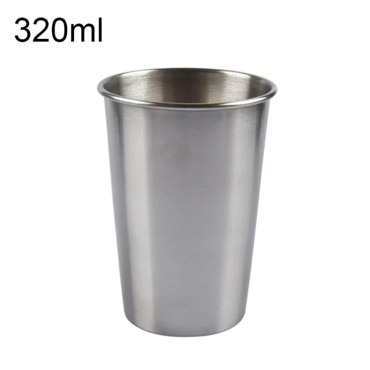 320ml 單層電解拋光不鏽鋼簡約酒杯（銀色），320ml