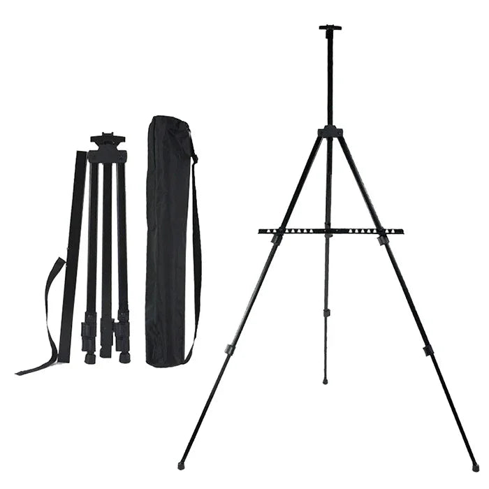 便攜伸縮金屬畫架三腳架，用於繪畫及廣告展示，金屬畫架三腳架