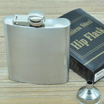 196mL (7oz) 戶外運動便攜家用旅行野外不鏽鋼便攜酒壺（附小漏斗）（銀色 196mL (7oz)），196mL (7oz)