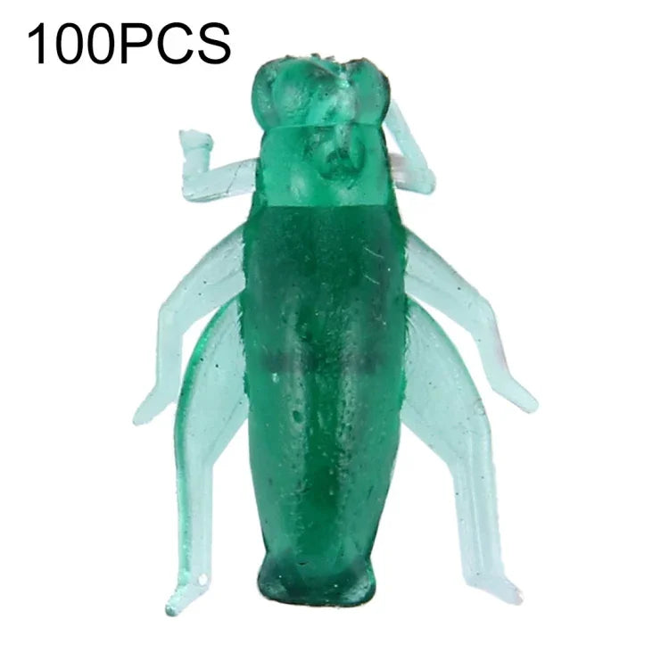100個蟋蟀形釣魚餌人工釣餌，長度：2厘米，蟋蟀形