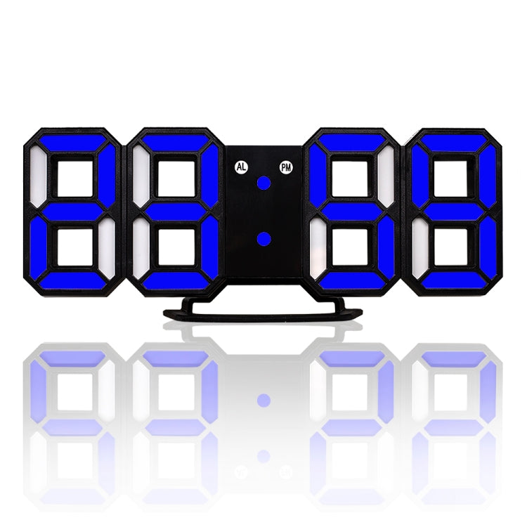 多功能大型 3D LED 數字壁掛鬧鐘，帶貪睡功能，12/24 小時顯示，適用於家用、廚房、辦公室，DC 5V，CE 認證，黑色機身綠色字體，黑色機身藍色字體，黑色機身白色字體