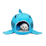 室內寵物狗幼犬貓保暖屋鯊魚寵物睡床巢，M尺寸：50x50x48cm