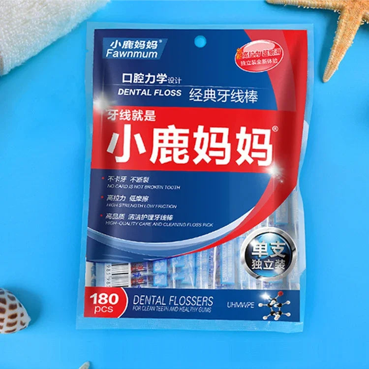 Fawnmum超細安全牙線 超強韌牙籤線，2包/(180支)
