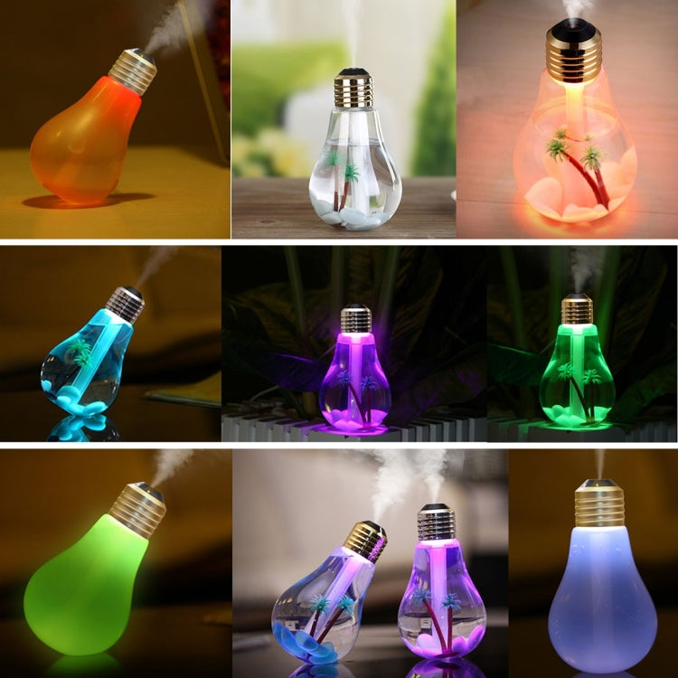 400ML 彩色燈便攜燈泡造型香薰空氣淨化加濕器 適用於家用/辦公室/車內