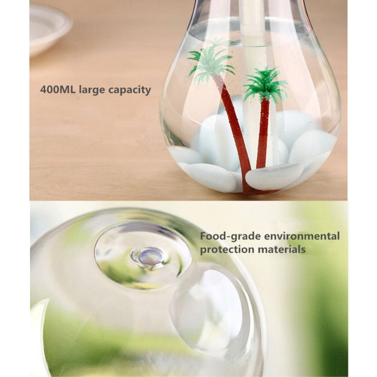 400ML 彩色燈便攜燈泡造型香薰空氣淨化加濕器 適用於家用/辦公室/車內