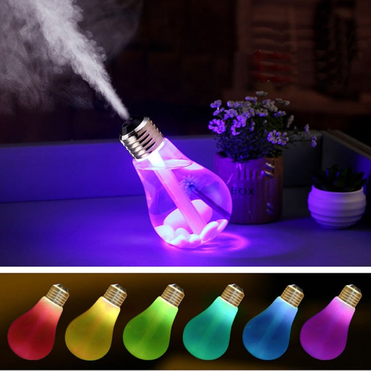 400ML 彩色燈便攜燈泡造型香薰空氣淨化加濕器 適用於家用/辦公室/車內