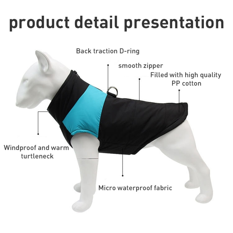 寵物狗棉質背心滑雪服，尺寸：5XL，胸圍：68cm，背長：60cm，尺寸：5XL