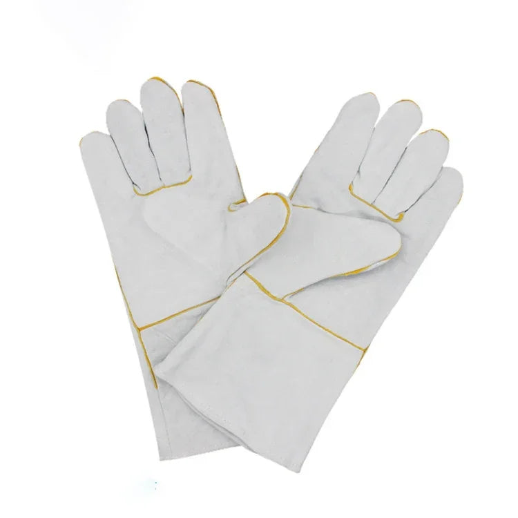 72#耐磨全雙層皮革絕緣手套高溫焊接焊工手套皮革工作防護，尺寸：34*16cm，72#