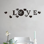 創意LOVE時鐘壓克力鏡面DIY牆貼，LOVE時鐘壓克力鏡面（黑色），LOVE時鐘壓克力鏡面（金色），LOVE時鐘壓克力鏡面（銀色）
