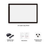 A2尺寸 23W 12V LED三段亮度可調壓克力描圖板，適用動漫素描繪圖板，附電源適配器，A2含電源適配器
