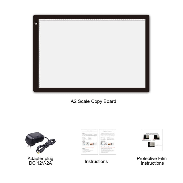 A2尺寸 23W 12V LED三段亮度可調壓克力描圖板，適用動漫素描繪圖板，附電源適配器，A2含電源適配器