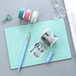 Junesix A5切割墊套裝切割墊與尺與雕刻刀，Junesix A5（薄荷綠）、Junesix A5（粉色）、Junesix A5（藍色）、Junesix A5（紫色）