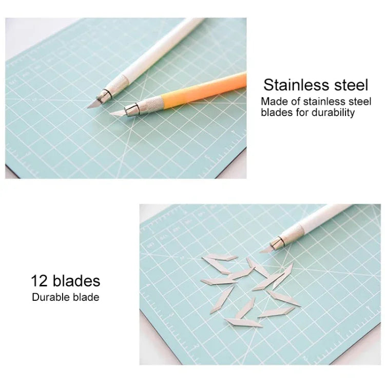 Junesix A5切割墊套裝切割墊與尺與雕刻刀，Junesix A5（薄荷綠）、Junesix A5（粉色）、Junesix A5（藍色）、Junesix A5（紫色）