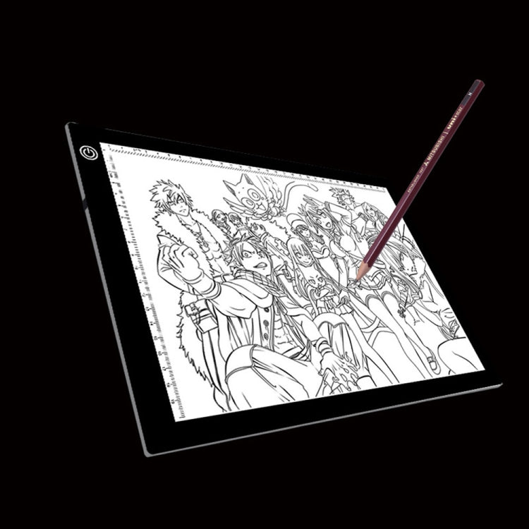 A4 尺寸 5W 5V LED 三段亮度可調壓克力描圖板 動漫素描繪圖板，附USB線與插頭，尺寸：240x360x5mm