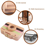 創意木製兒童相機脫落乳牙保存盒 嬰兒牙齒收納盒，HC2455A，HC2455B，HC2455C，HC2455D
