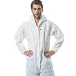 3M 4515一體式白色防靜電防化學防塵噴砂服帶帽，尺寸：L，3M L